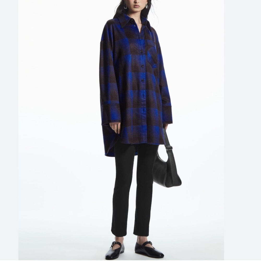 COS Checked Wool-blend Shirt Tunic / Dress